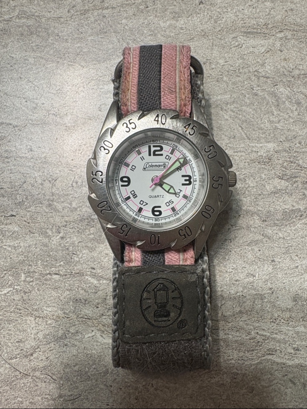 Coleman Watch Women/Girls Silver Tone Pink Gray